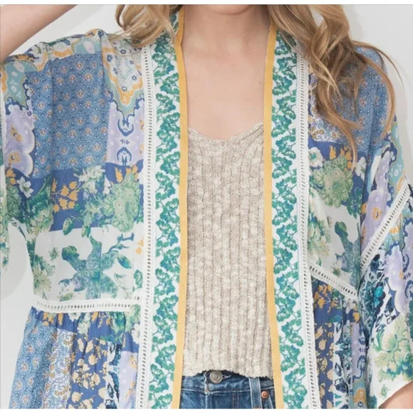 ALTAR'D STATE Women's Print Open Front Kimono Size M 6-10 - Picture 2 of 6